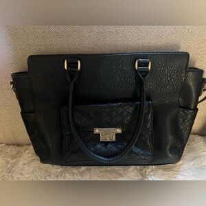 Chic Black Leather Tote Bag